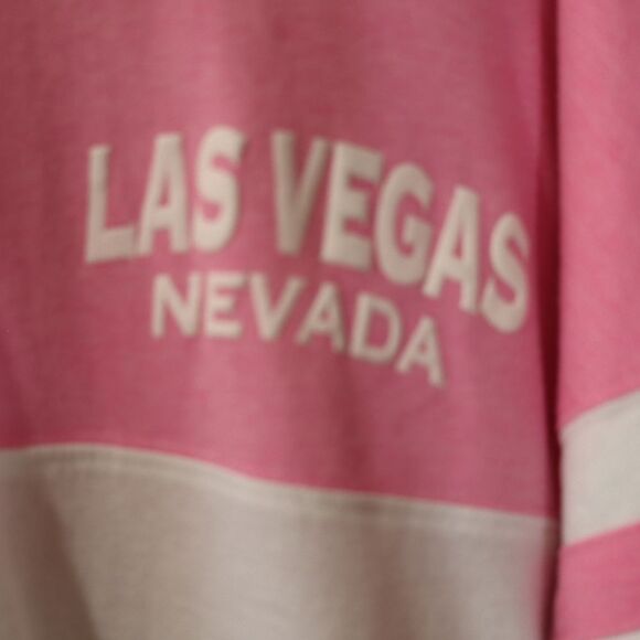 Exist Las Vegas Pink and White Long Sleeve Tee Preppy Varsity Shirt Medium - Picture 4 of 10